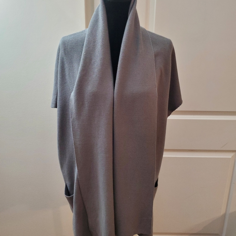 Peruvian Connection Open Knit Cardigan Wool Alpaca Blend Size M/L Gray